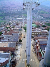 Kabelbaan door de stad Medellin